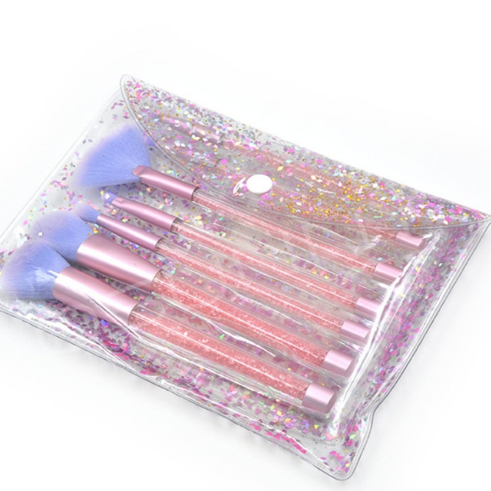 Blue Tip Pink Glitter Tubes Makeup Brush Set - Picture 4 of 4